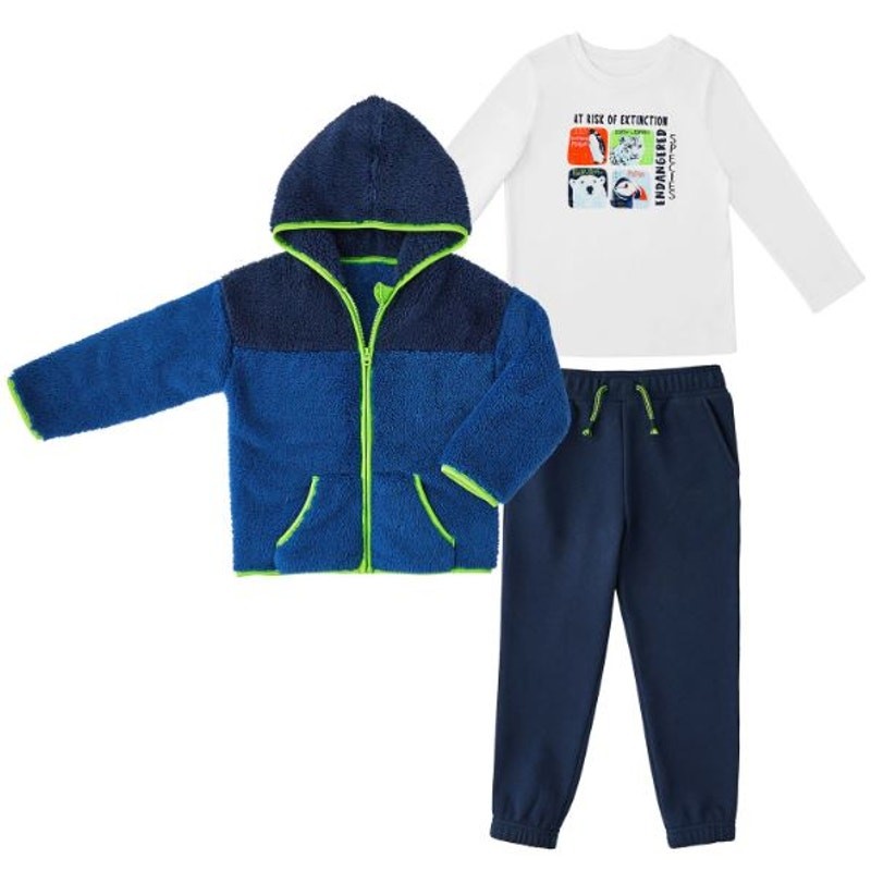 Members Mark Size 3T Boy’s 3 Piece Cozy Jacket Set New With Tags