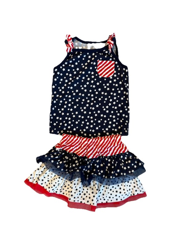 Girls Stars & Strips Outfit Top & Skort Size 2T