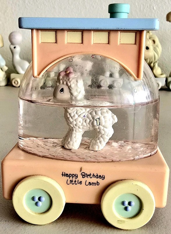BIRTHDAY TRAIN "PRECIOUS MOMENTS" VTG- THIS IS YOUR SPECIAL DAY- 7 SNOW GLOBES gallery