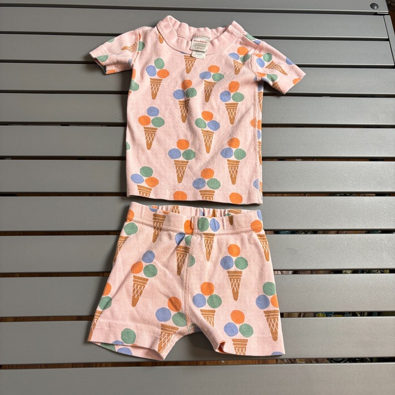 Hanna Andersson 2 Piece Set Toddlers 2T Pink Ice Cream Print Crew Neck Pullover gallery