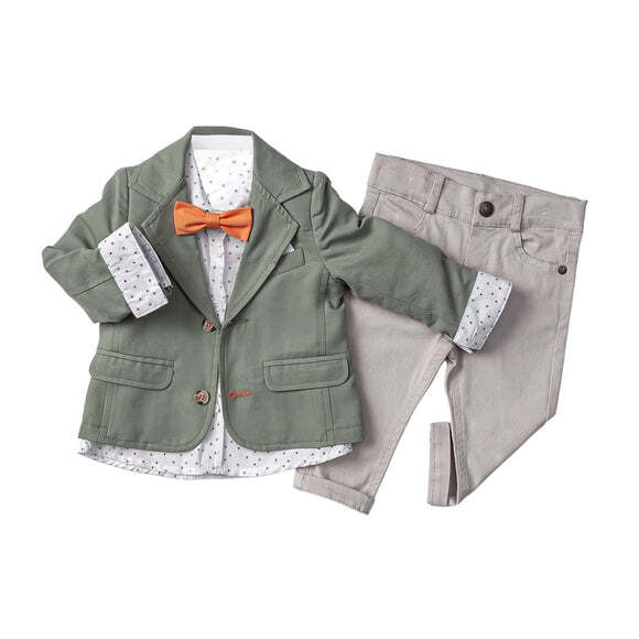 Infant and Toddler Boy’s 3-Piece Suit with Fully LIned Jacket, Pants and Shirt