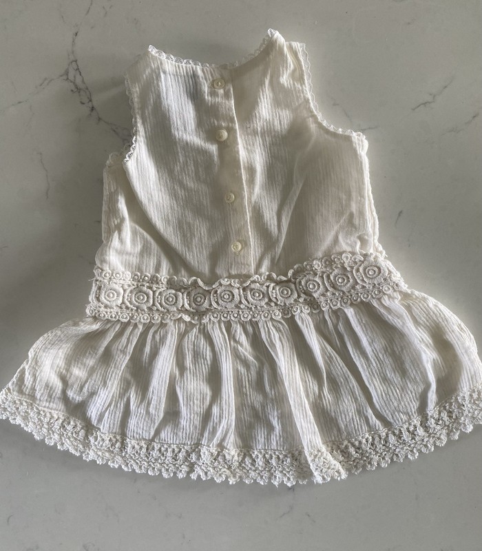 Lot of 2 pcs : Ivory Girls Baby Gap Dress 3-6M, Sunflower Dress/Cardigan 12M gallery