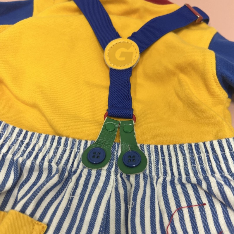 Vintage 90s Gymboree Rainbow Tag Newborn Infant Outfit Retro Colorblock Overalls gallery