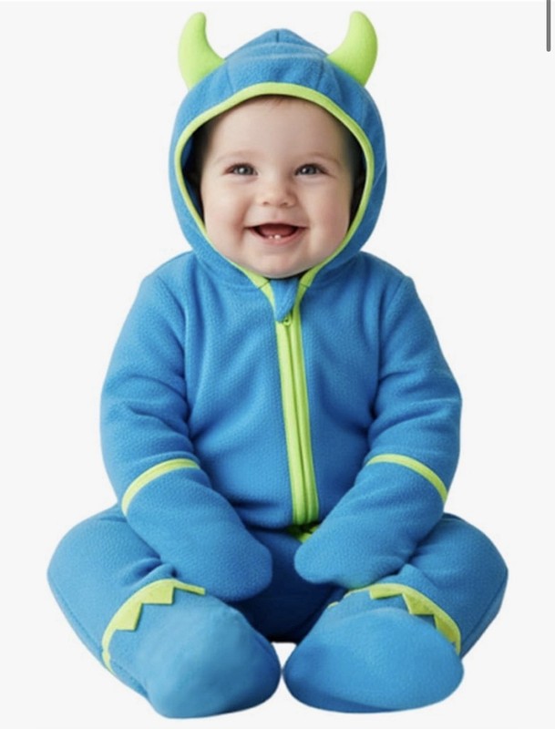 Baby Boy/, Lake Blue Warm Fleece Fabric, Convenient Zipper, Suitable For Casual