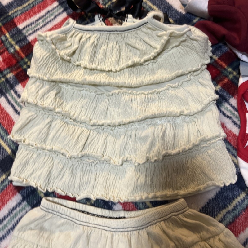 Luna Luna Baby Girl Set Top Diaper Cover Shorts Retro 6 12 18 24 Cream gallery