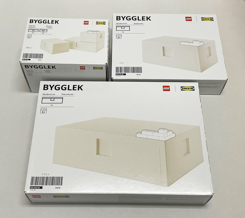Ikea BYGGLEK LEGO box with lid COMPLETE SET, white – NEW