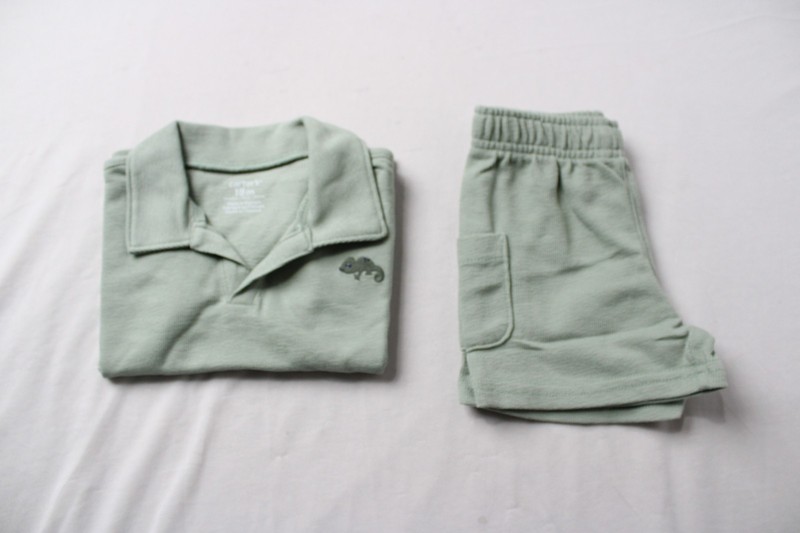 Carter’s Baby Boy’s 2-Piece Top & Short Set BL1 Olive Green Size 18M NWT