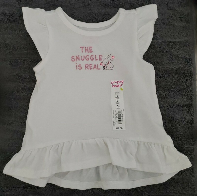 Jumping Beans 6 Months Spring Girl Gray Capri Legging White Pink Shirt 4 Pieces gallery