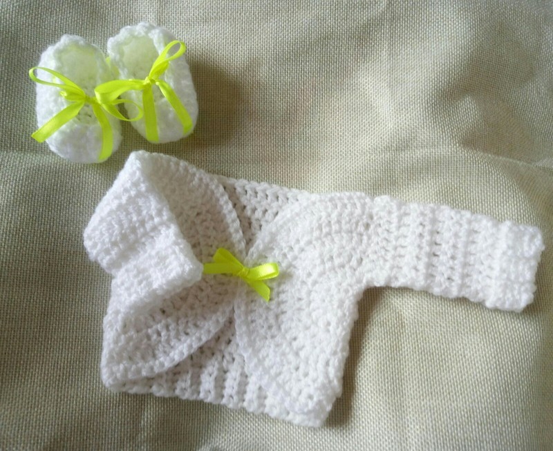 Baby Cardigan & Shoes. 0-12 mths All Sizes. Any Colour Choice. Crotchet Handmade gallery