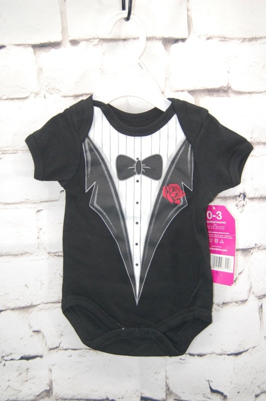 Wild Child Boys infant Bodysuit Black Tux