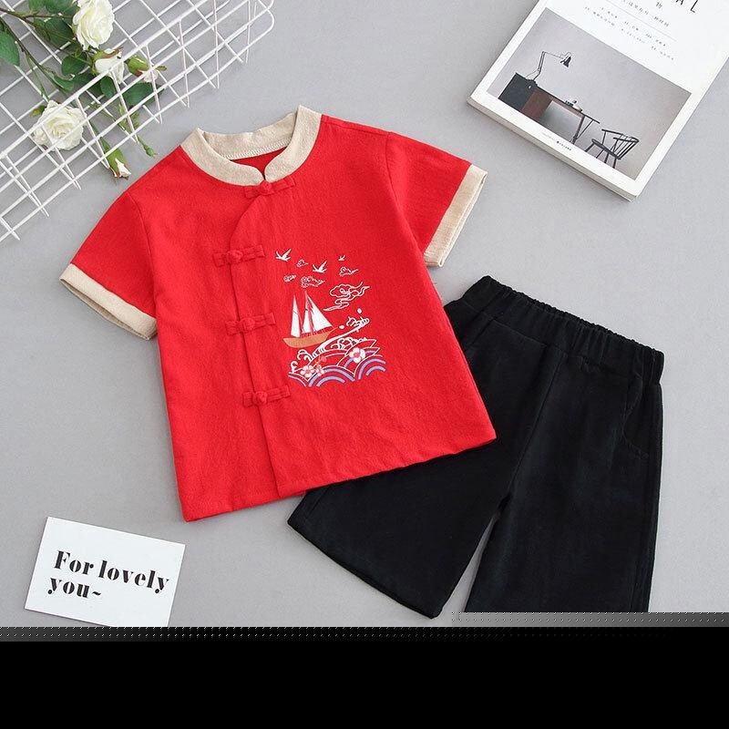 2Pcs Kids Boy Hanfu Tang Suit Chinese Traditional Clothes Toddler Costume Ethnic gallery