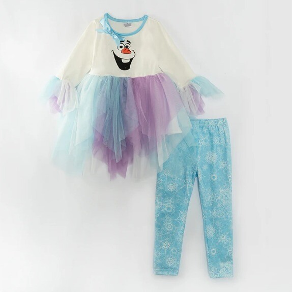 NEW Boutique Frozen Olaf Snowman Tulle Tunic & Leggings Girls Christmas Outfit