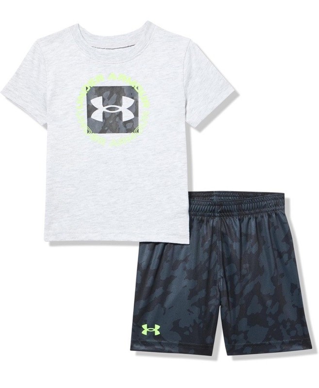 New Adorable UNDER ARMOUR Boys Athletic 2 Pc T-shirt & Shorts Set Size 2 T NWT