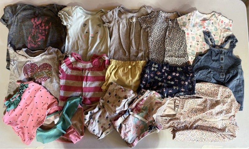 15 piece baby girl bundle; 18 months; summer, spring, fall