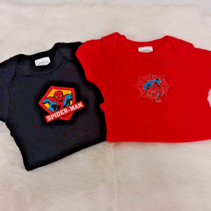 Baby Bodysuit Newborn Up To 7 Pounds With Spiderman Print