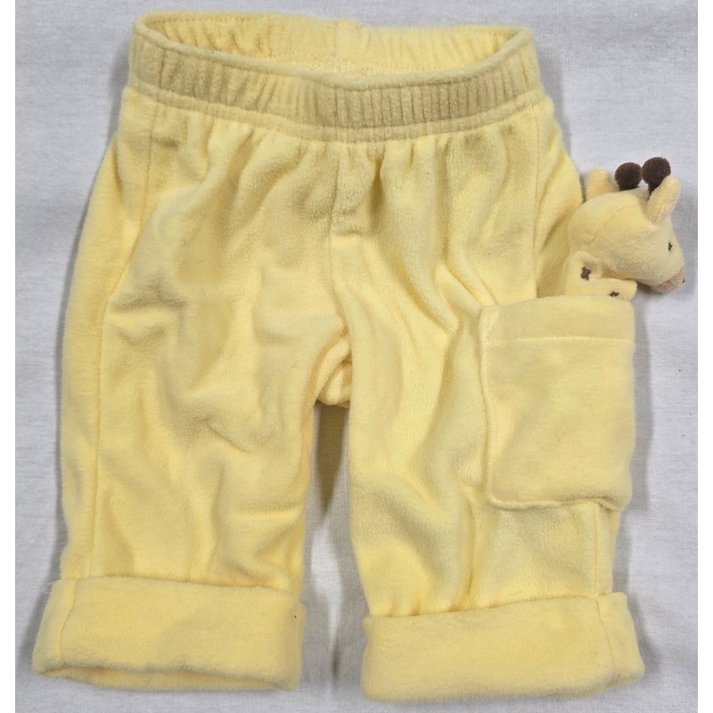 Gymboree In the Jungle Giraffe Set Yellow Sweater Cardigan Fleece Pant Hat 0-3-6 gallery