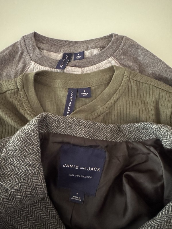 Janie & Jack Toddler Boy 7 PCS Outfit Size 4T Sweater Pants Shirt Blazer Jacket gallery