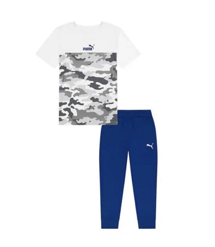Puma Toddler Boys’ 2 Piece Jogger Set Size 2T 3T 4T White Blue Navy