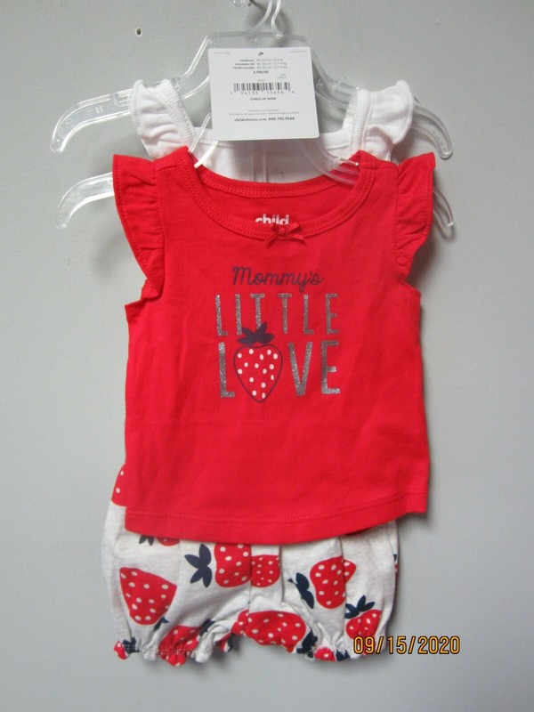 Child Of Mine Carter's Baby Girl 3-Piece Strawberry Red Outfit Set Size Newborn gallery