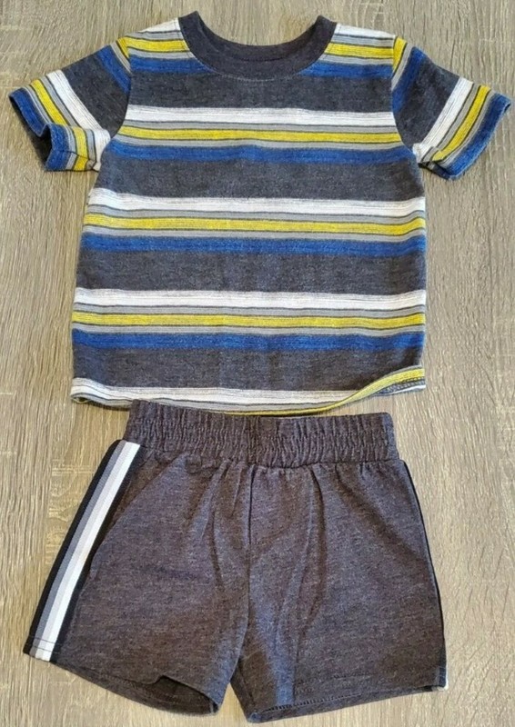 Boys Garanimals Multi-Color Striped Shorts Outfit Size: 12 Months