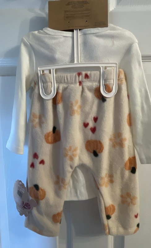 Chick Pea~ 6-9 Months Thanksgiving Baby 3piece Outfit Set Daddy’s Lil Turkey NEW gallery