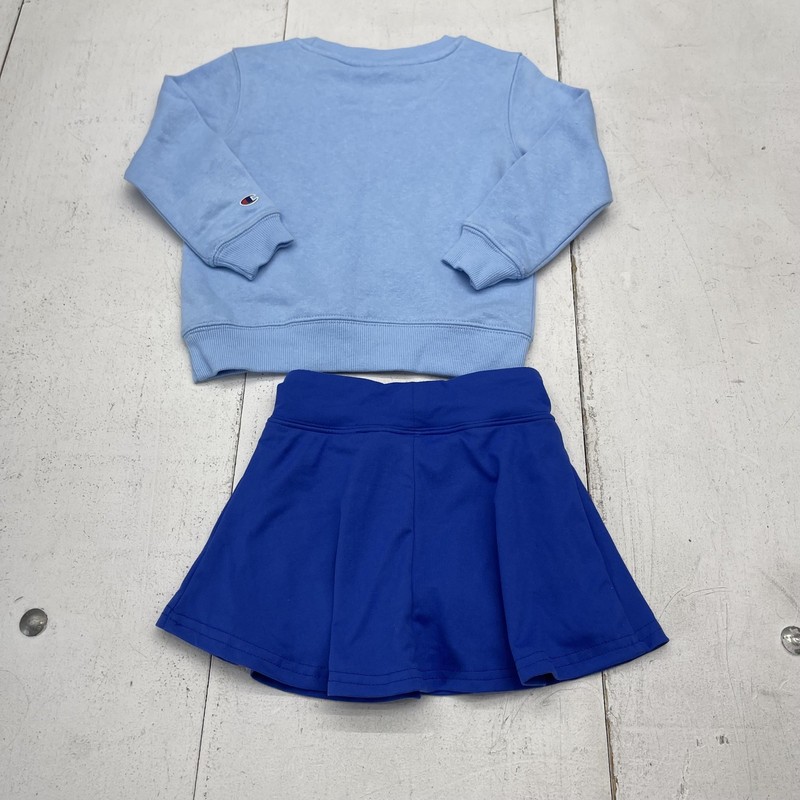 Champion Sweatshirt Skort Outfit Set Girls 3T Blue Heart Logo Athletic 2 Piece gallery