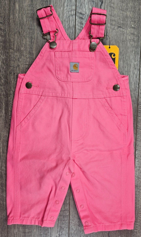 Baby Girl Clothes New Carhartt 3 Month Pink Adjustable Strap Overalls