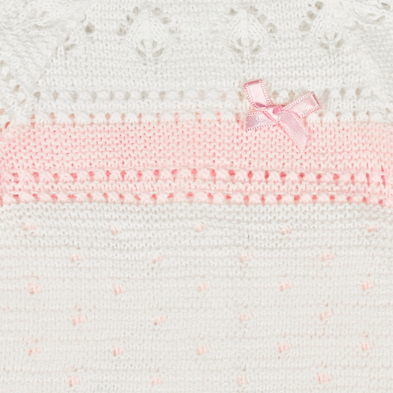Newborn Baby Knit Outfit, Embossed Leaf (Pink) gallery