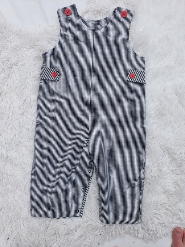 Boys Chez Ami Longall Pants Jumper Size 18 Months Houndstooth Black Spring