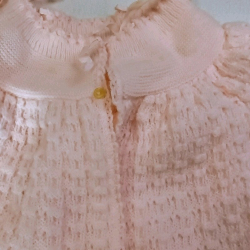Baby Girl Layette Pink Set Vintage 50s Crochet Made In Italy Renzo's Sweater Cap gallery