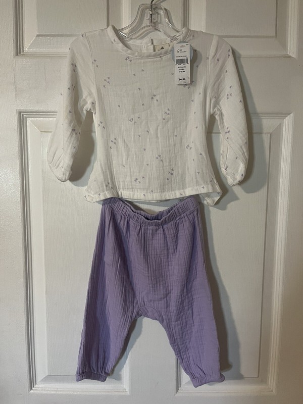 NWT Baby Gap 6-12 Lilac Boho Outfit