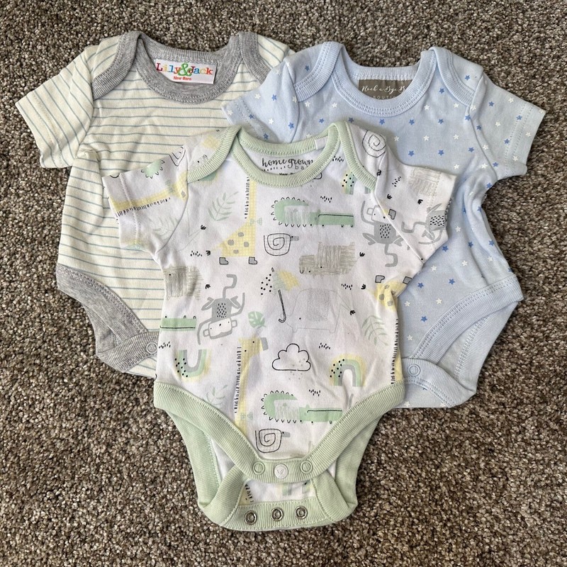 NEW 4 PACK! Newborn Baby Boys Bodysuit Lot, Infant Clothes Gift Set H