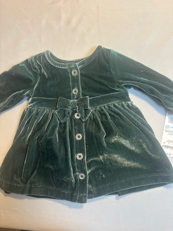 Carters 2 Piece Baby Dresses With Diaper Cover Green New With Tags