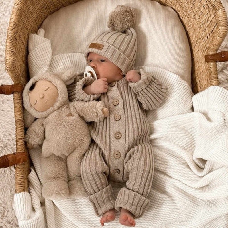 Little B's Ribbed Romper, Size: Newborn, Color: Milk gallery