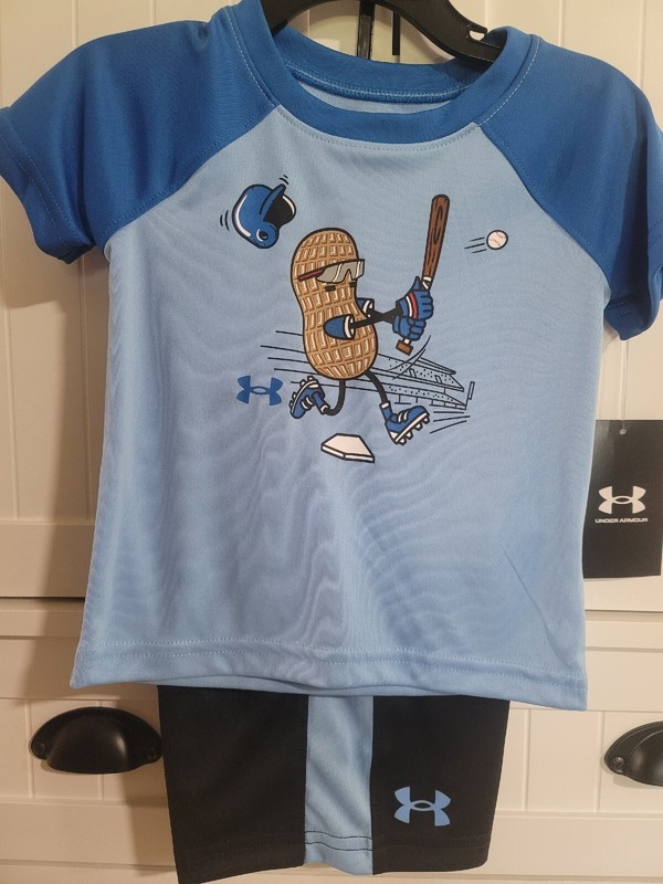 Boys Kids Youth Toddler Under Armour shorts Shirt Set Peanut NEW Size 24 Months