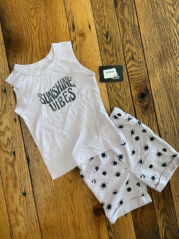 Art Class Toddler Boys’ 2t 2pc ‘Sunshine Vibes’ Purple Tank Top & Shorts Set