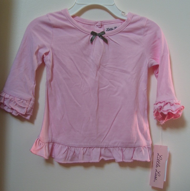 Girls LITTLE LASS 3 Pc Pink Gray Leopard Fur Vest Shirt Leggings Outfit Sz 12M gallery