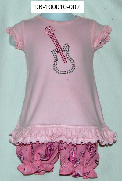 Cab Creations Infant Girls Pink Dress guitar cap sleeve western bloomers
