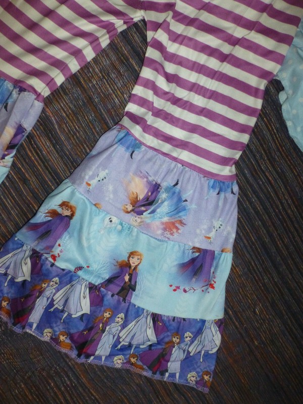 NEW Frozen Ana Elsa Olaf Ruffle Tunic Shirt & Bell Pants Boutique Outfit Set gallery
