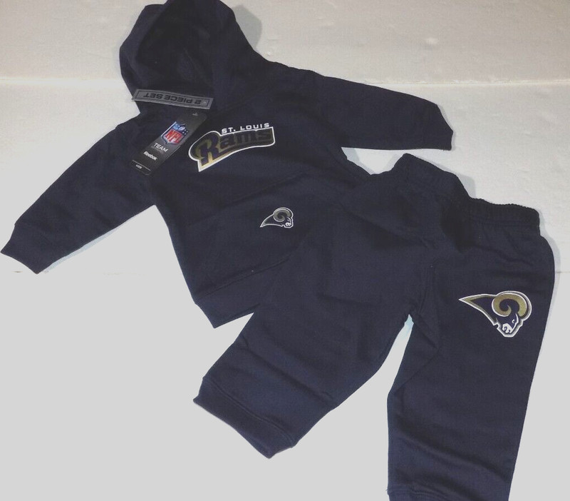 RETRO ST. LOUIS RAMS 2 PC REEBOK PLAY SET SZ 12 MONTHS -NAVY- NWT