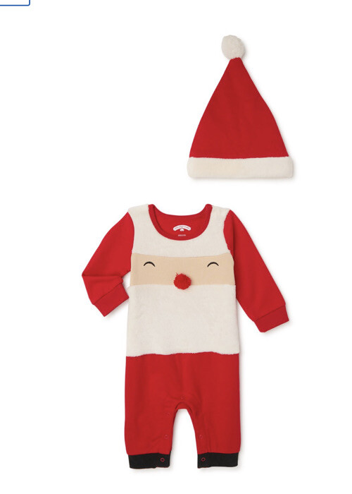 Holiday Time Santa Romper W/Matching Hat 0-3 Mos. - NWT gallery