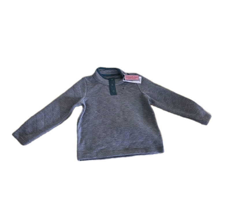 Vineyard Vines Grey Diamond Pullover with Teal Accents, New With Tags
