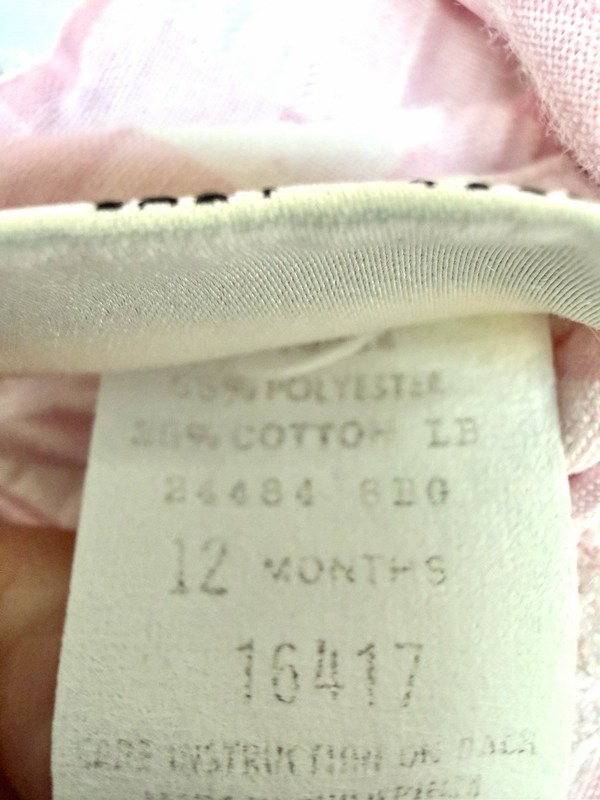 Vtg Baby Girls Romper 12M Petit Ami Pink Plaid Lace Embroidered Heirloom Cottage gallery