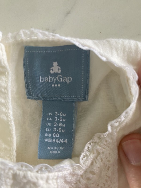 Lot of 2 pcs : Ivory Girls Baby Gap Dress 3-6M, Sunflower Dress/Cardigan 12M gallery
