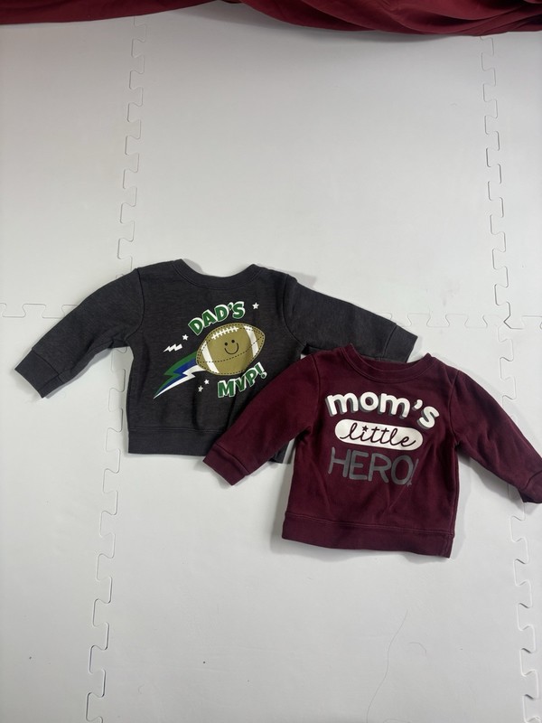 2 Crew Neck Sweatshirt Size 6-9 Month Moms Hero And Dads MVP