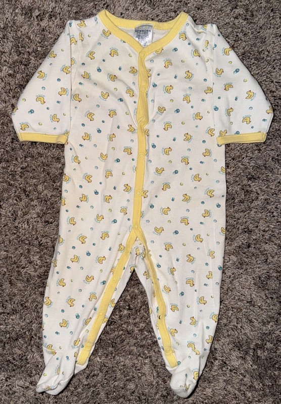 Vintage Gymboree Pastel Rainbow Tag 1999 Duckie Snap Up Sleeper 3-6 M Unisex
