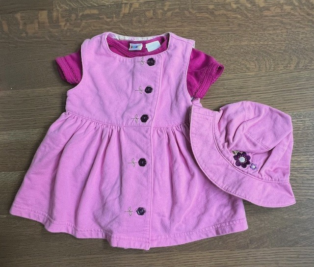 Gymboree 2001 GARDEN PARTY Vintage EUC 3-6 months Pink dress/one-piece/hat set