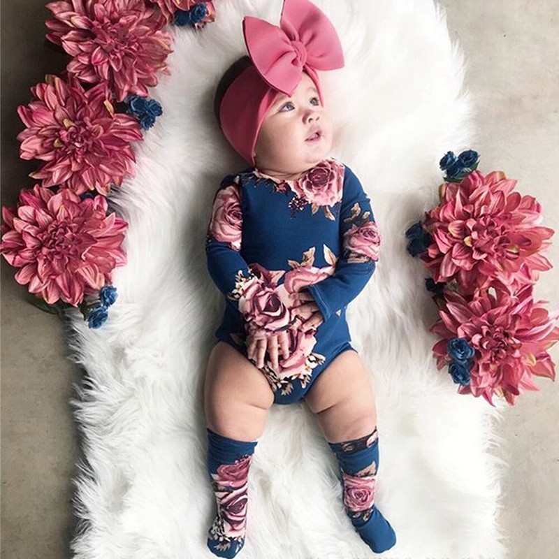 Baby Newborn Girl Flower Romper Bodysuit Jumpsuit Leg Warmer Outfits Clothes gallery