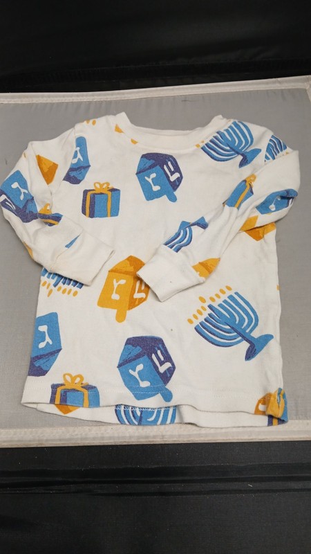 Carters Hanukkah Shirt Baby Kids Sz 18m White 100% Cotton Graphic Print Casual