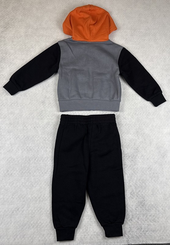 Jordan 24M Black Gray Orange 2 Piece Fleece Hoodie Tracksuit Set NWT gallery